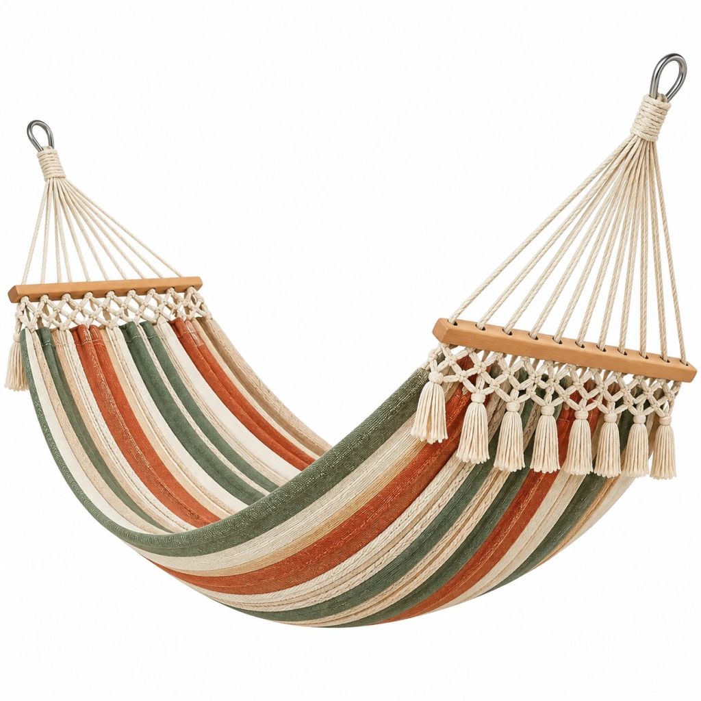 Amaca sospesa 200 x 100 cm in cotone multicolore con frange stile bohémien