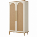 Armadio 100 x 55 x 190 cm in legno beige e naturale con 2 ante stile moderno